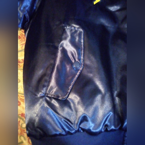 America Soccer Football Reverseable Satin Varsity Team Jacket Coat Men's L Blue - Picture 7 of 15